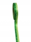 Preview: Satinband zweifarbig grün mit Blumendruck 15mm breit, 20m